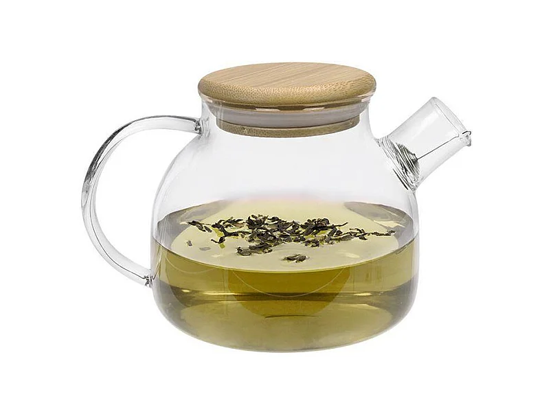 Theepot van glas en bamboe - 1 L