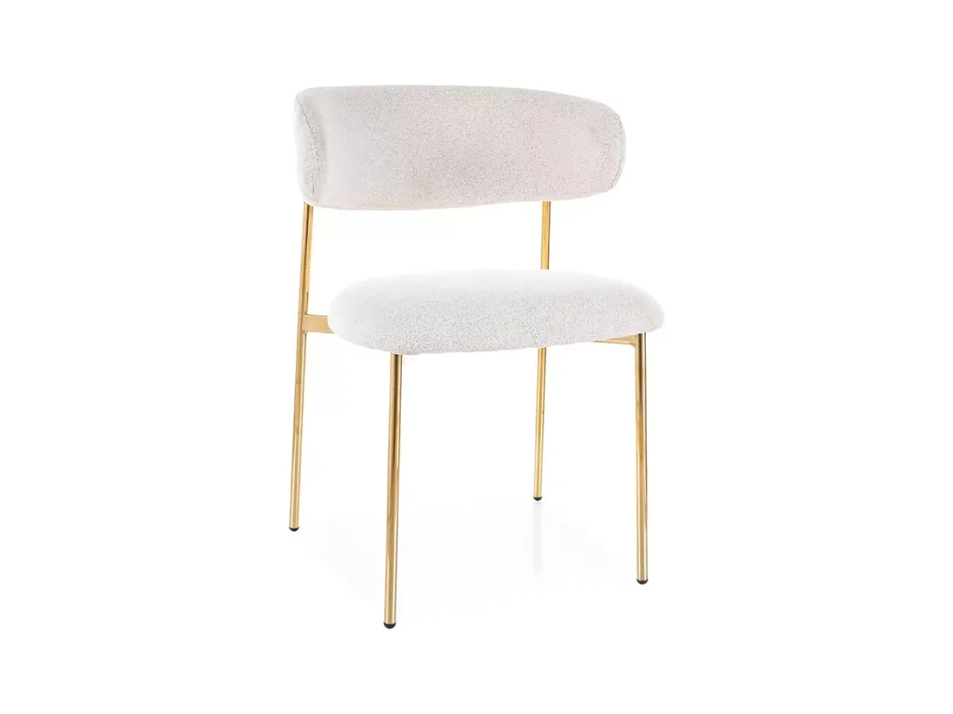 Chaise tissu beige pieds dorés métal design élégant et rembourrage doux JONAZ