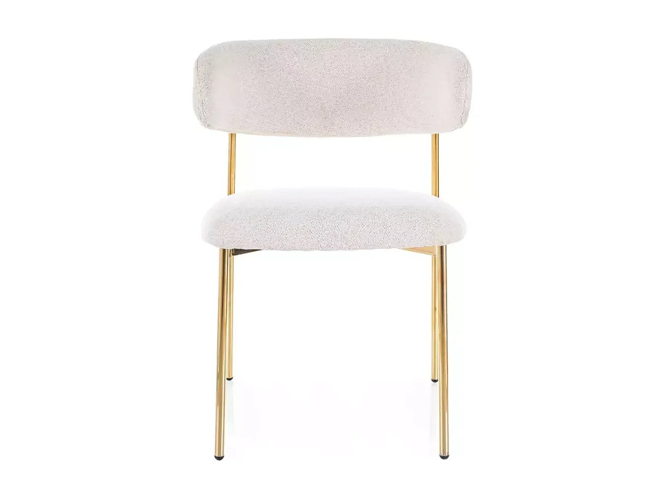 Chaise tissu beige pieds dorés métal design élégant et rembourrage doux JONAZ