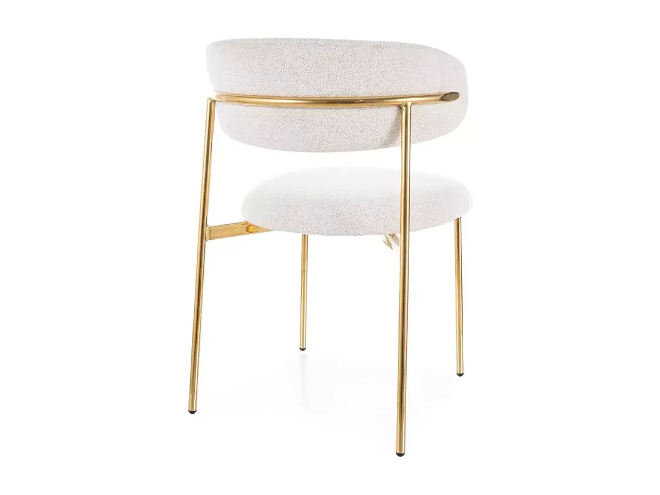 Chaise tissu beige pieds dorés métal design élégant et rembourrage doux JONAZ