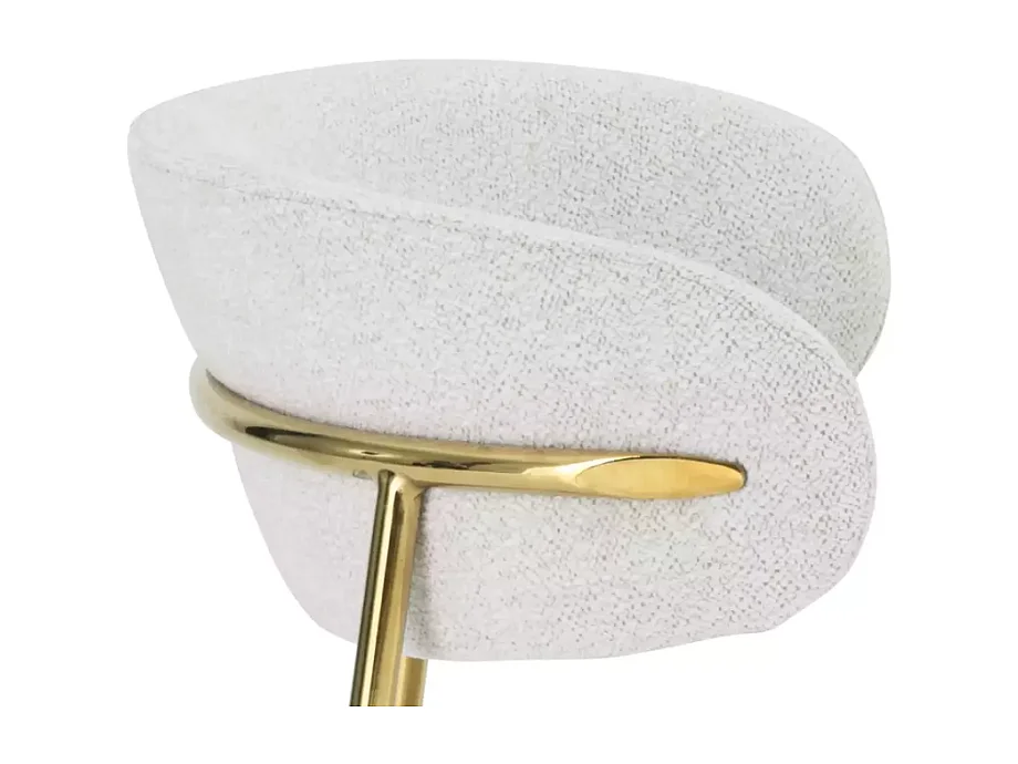 Chaise tissu beige pieds dorés métal design élégant et rembourrage doux JONAZ