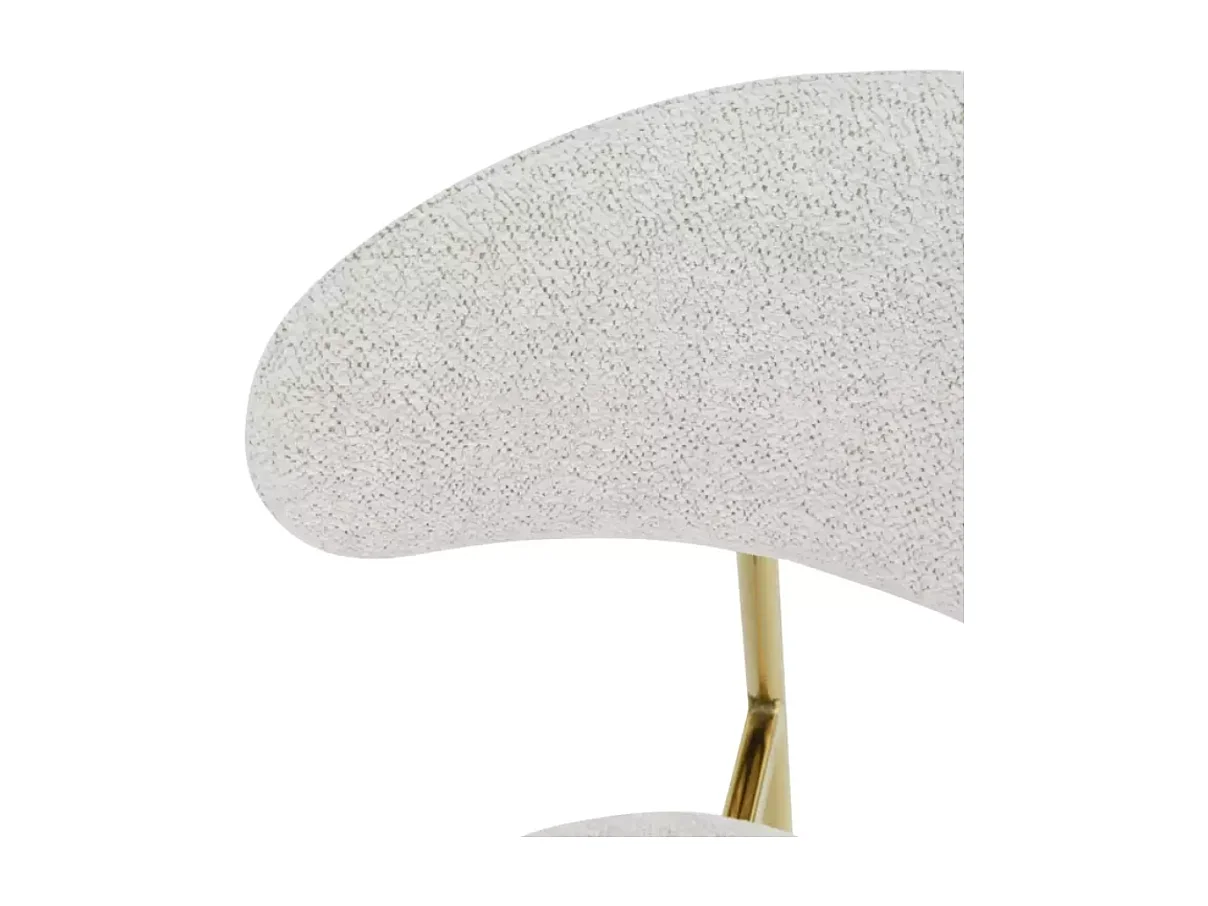Chaise tissu beige pieds dorés métal design élégant et rembourrage doux JONAZ