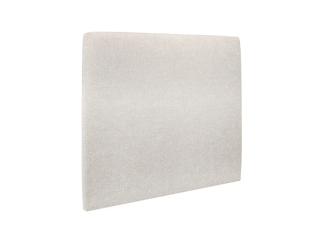 Lit 160x200cm avec tête de lit tapissier tissu et double sommier tapissier Beige clair - Hauteur totale : 35cm