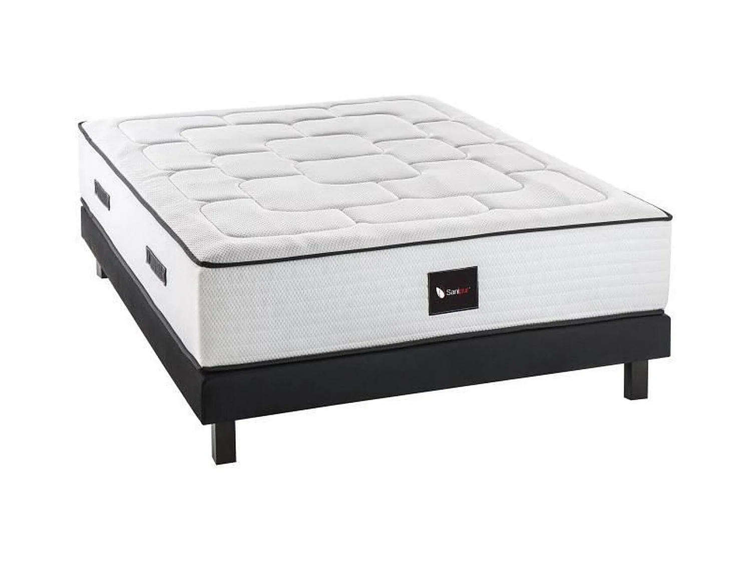 Ensemble sommier + matelas bois massif 160 x 200 cm