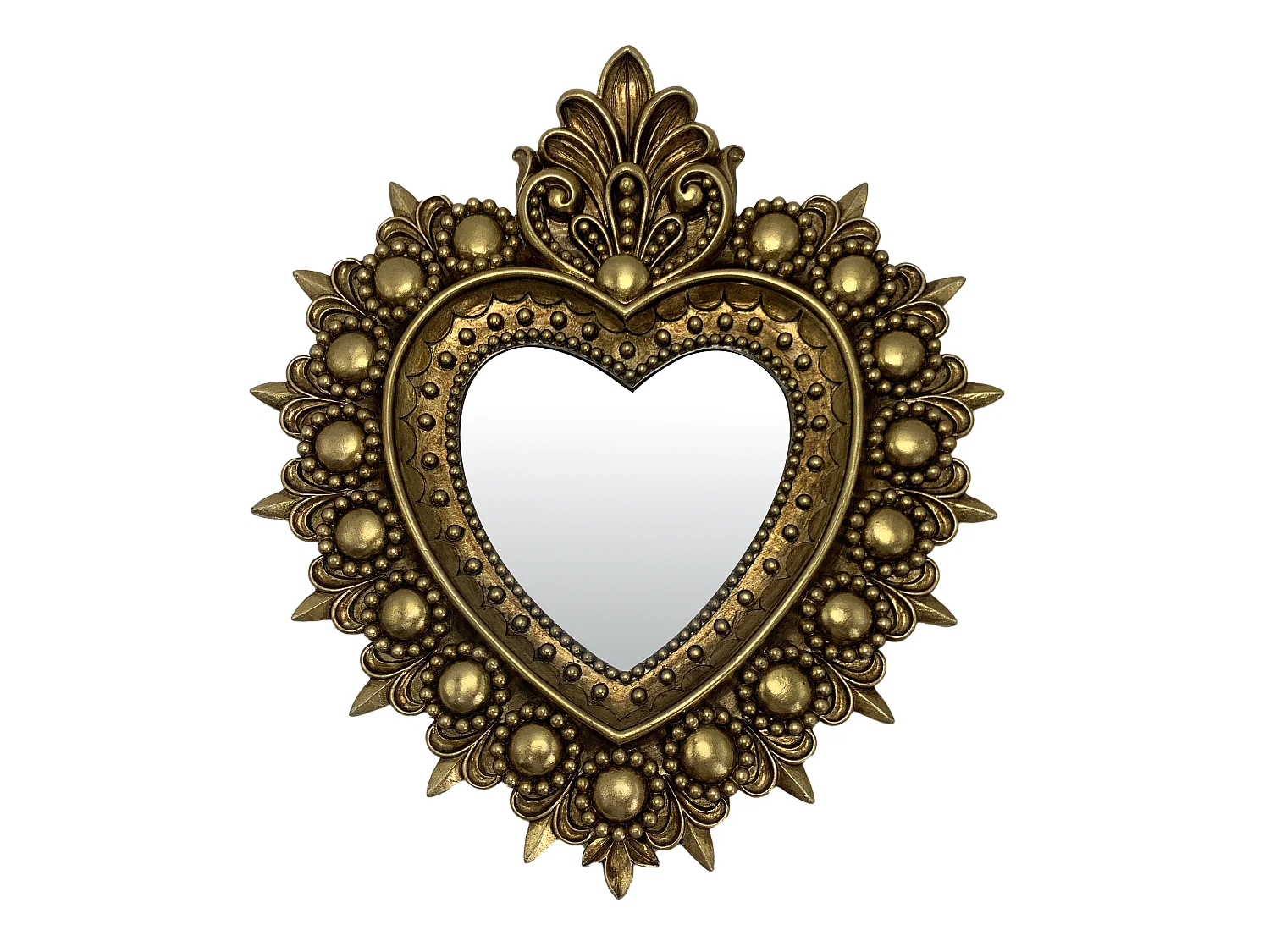 Déco murale ex-voto doré 21,5x24cm