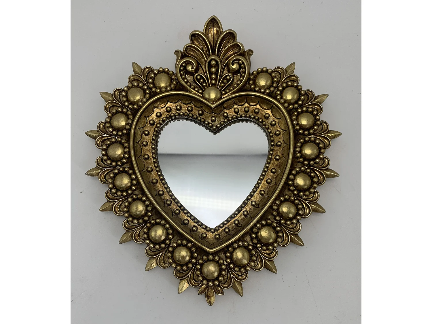 Déco murale ex-voto doré 21,5x24cm