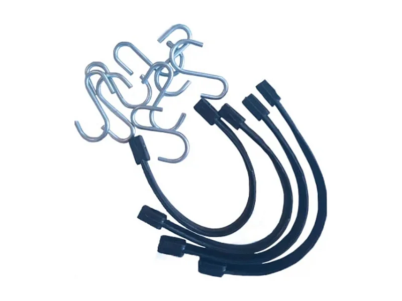 Tendeurs plastiques avec crochets – lot de 4 – fixation bâches & rangement