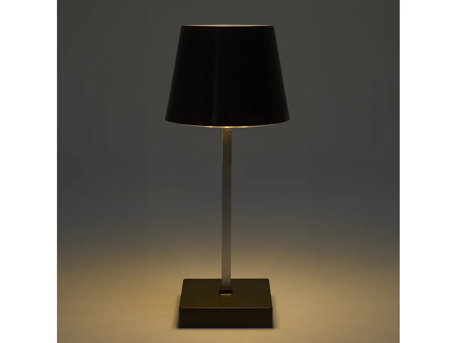 Lampe De Table A Piles Effet Bois H26cm Blanc, Marron