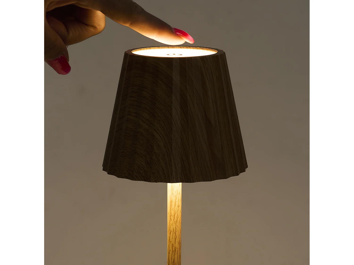 Lampe De Table Rechargeable Usb Bois Clair Marron