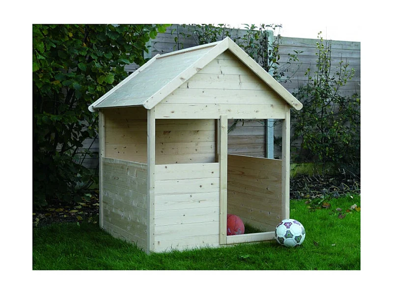 Cabane de jeux Playhouse Traditional 1,20 m x 1,20 m en sapin du Nord