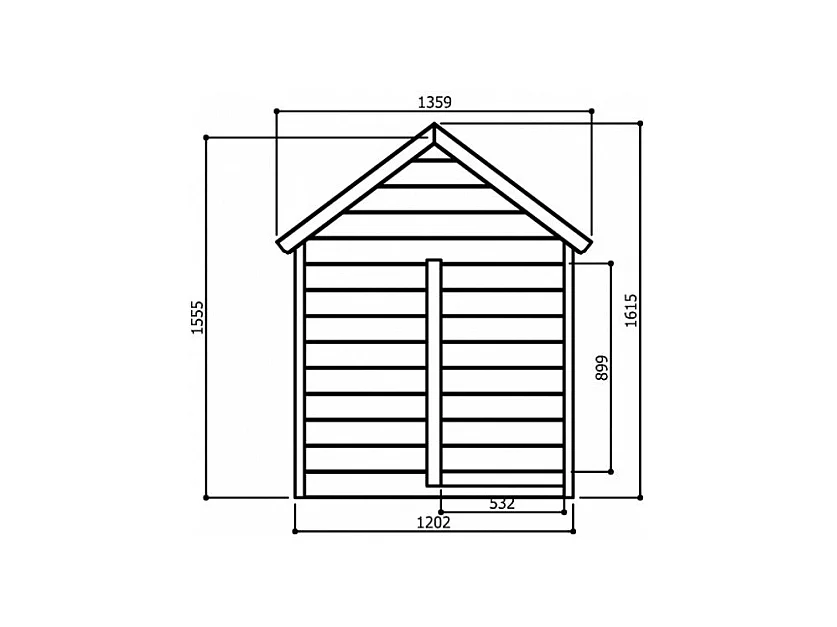 Cabane de jeux Playhouse Traditional 1,20 m x 1,20 m en sapin du Nord