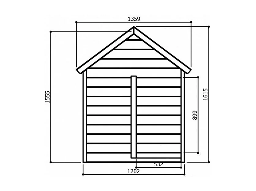 Cabane de jeux Playhouse Traditional 1,20 m x 1,20 m en sapin du Nord