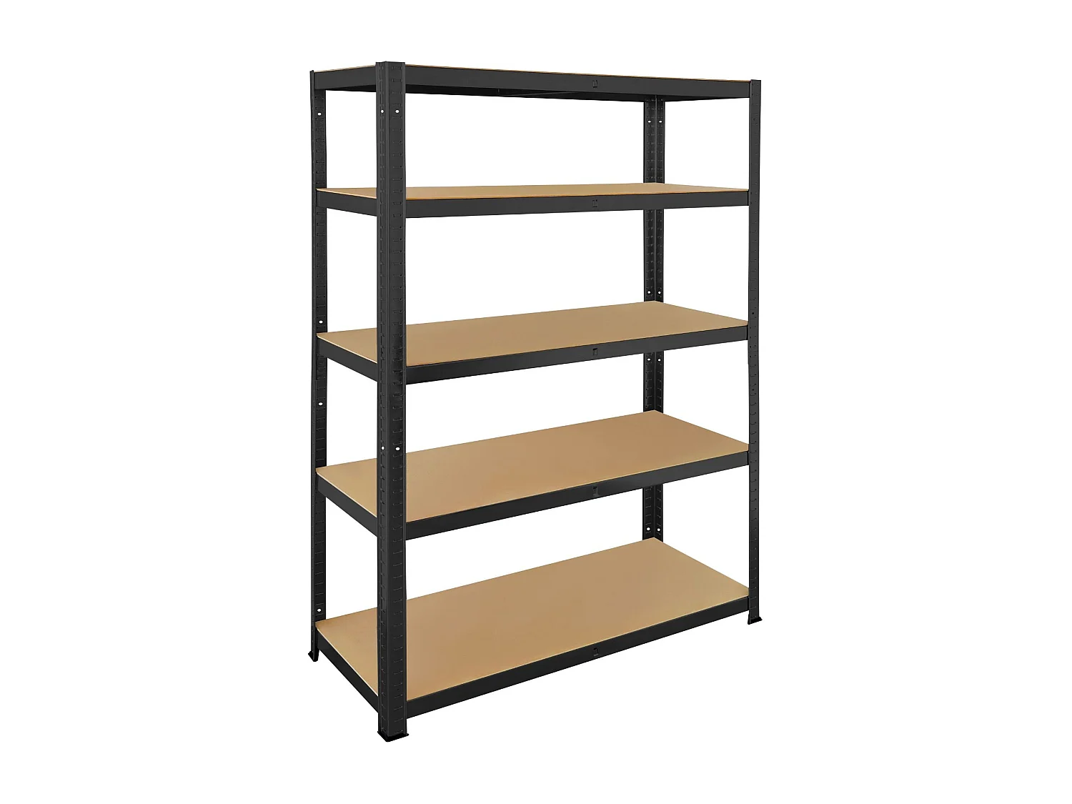Rack en métal MDF/Noir – 180 x 90 x 40 cm - 5 étagères - Montage facile sans boulons