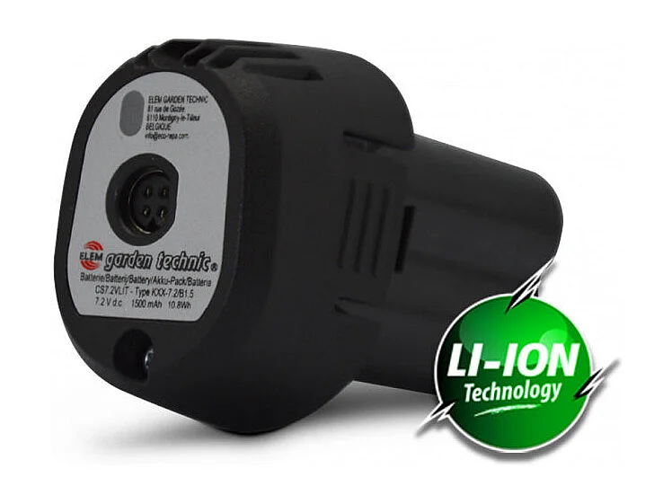 Batterie pour sécateur rechargeable 7.2V Lithium - Elem Garden Technic