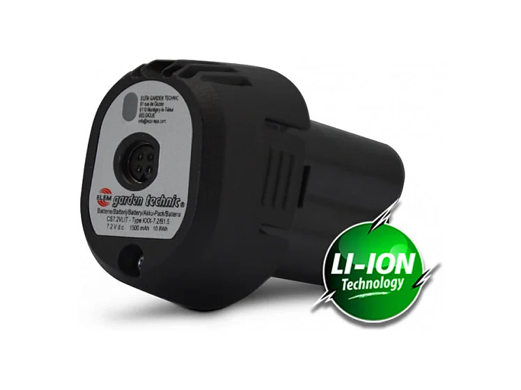 Batterie pour sécateur rechargeable 7.2V Lithium - Elem Garden Technic