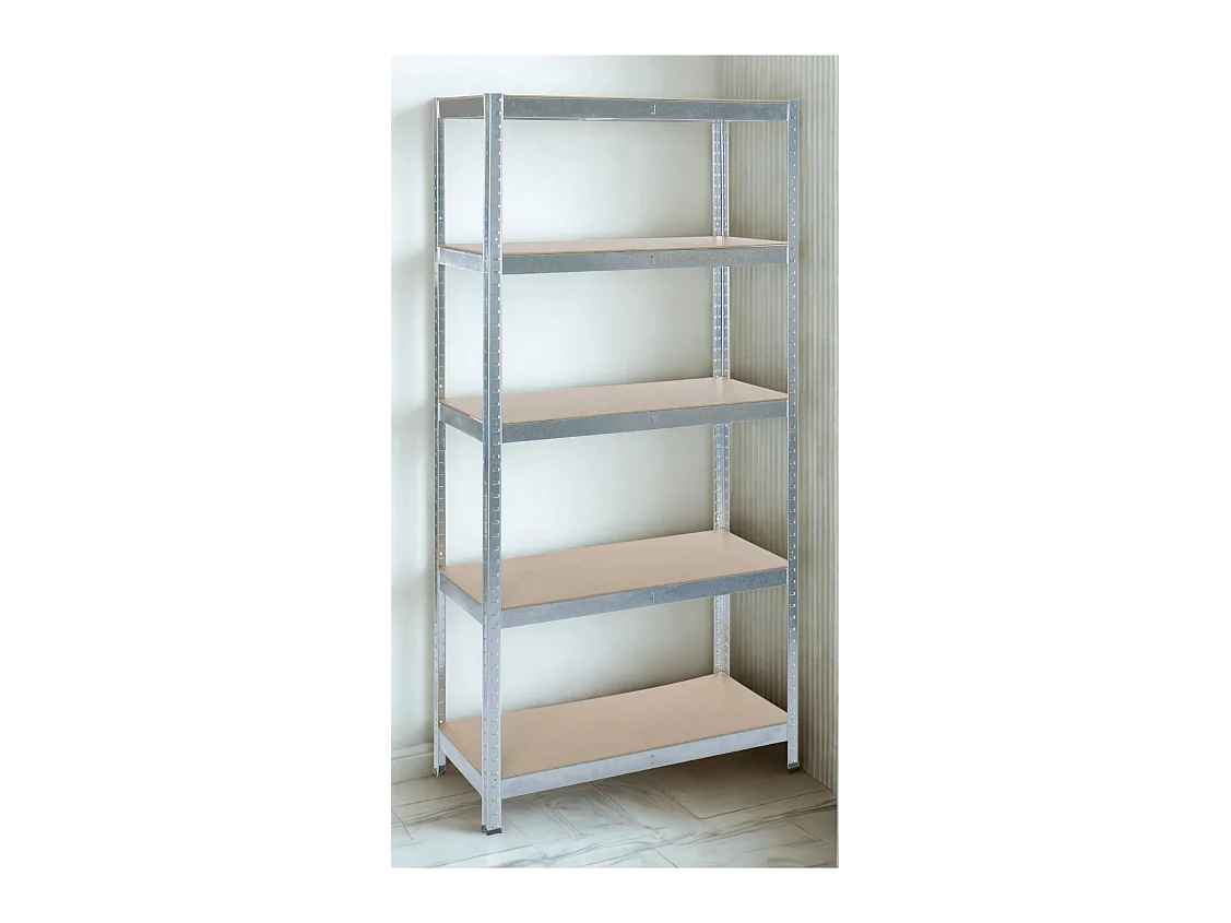Metaalrek MDF/GALVA 180 x 90 x 45 cm - 5 planken - Eenvoudige montage zonder bouten