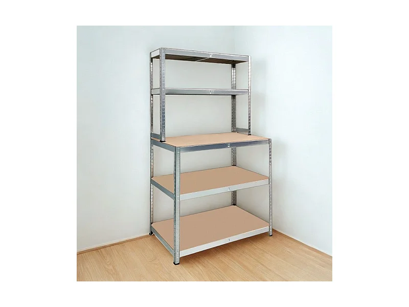 Rack en métal MDF/GALVA – 180 x 100 x 60 cm - 5 étagères - Montage facile sans boulons