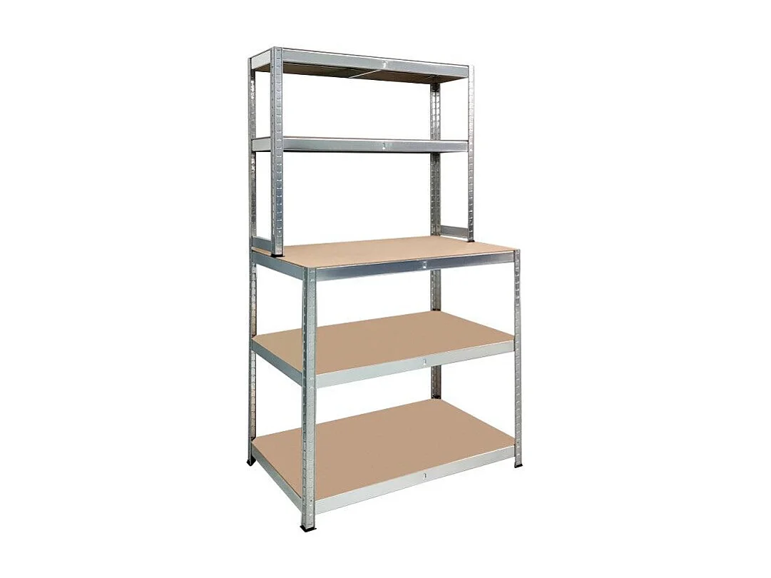 Rack en métal MDF/GALVA – 180 x 100 x 60 cm - 5 étagères - Montage facile sans boulons