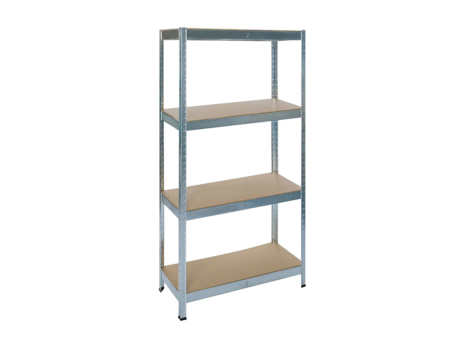 Rack en métal galvanisé MDF - 150 x 75 x 30 cm - 4 étagères - Montage facile sans boulons - Charge maximale 700 kg