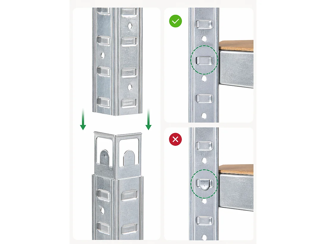 Rack en métal galvanisé MDF - 150 x 75 x 30 cm - 4 étagères - Montage facile sans boulons - Charge maximale 700 kg