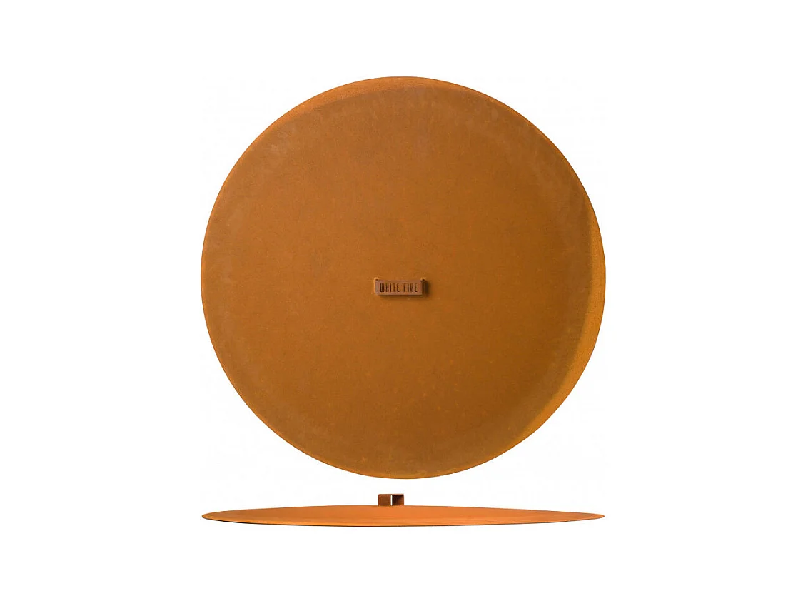 Couvercle pour barbecue en acier Corten White Fire, diamètre 100 cm