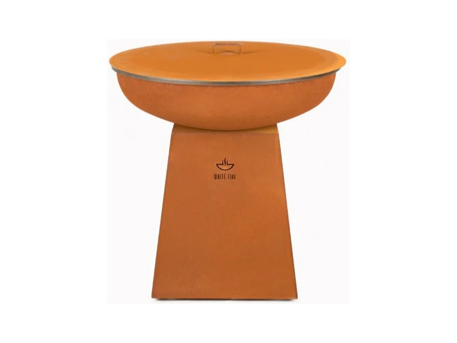 Couvercle pour barbecue en acier Corten White Fire, diamètre 100 cm