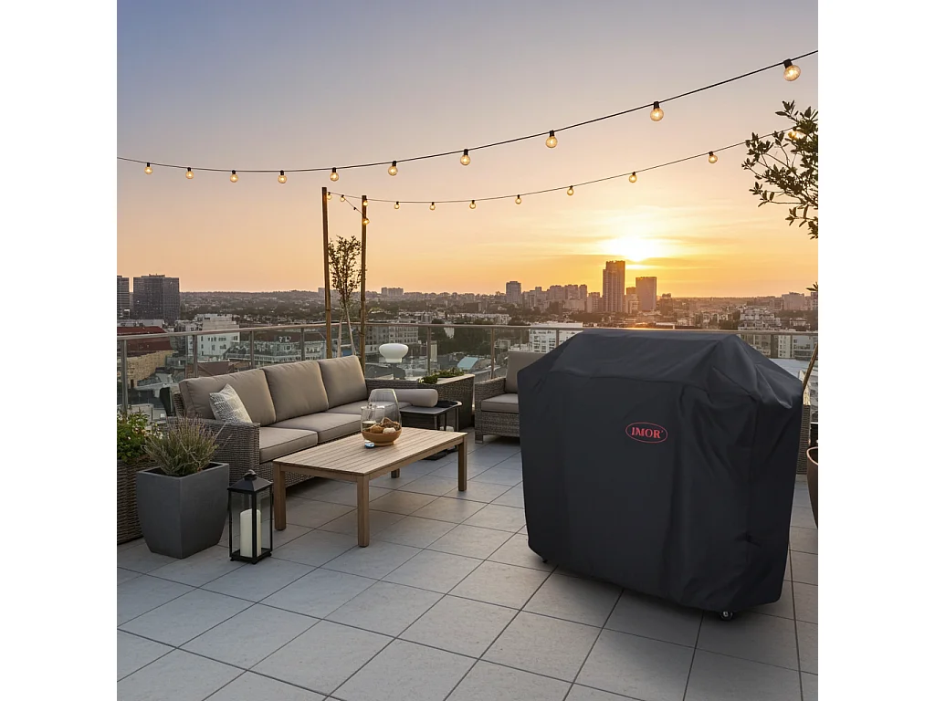 Housse de barbecue universelle 160 x 130 x 50 cm - Imperméable et anti-UV - Compatible avec les barbecues Santa Maria, Lenagrill et autres