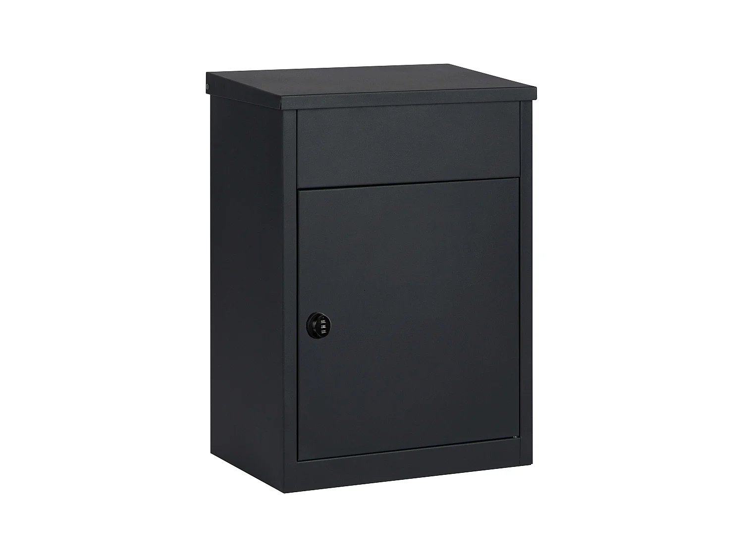 Boîte aux lettres pour colis Noire – Grande ouverture, serrure à code – Fixation murale