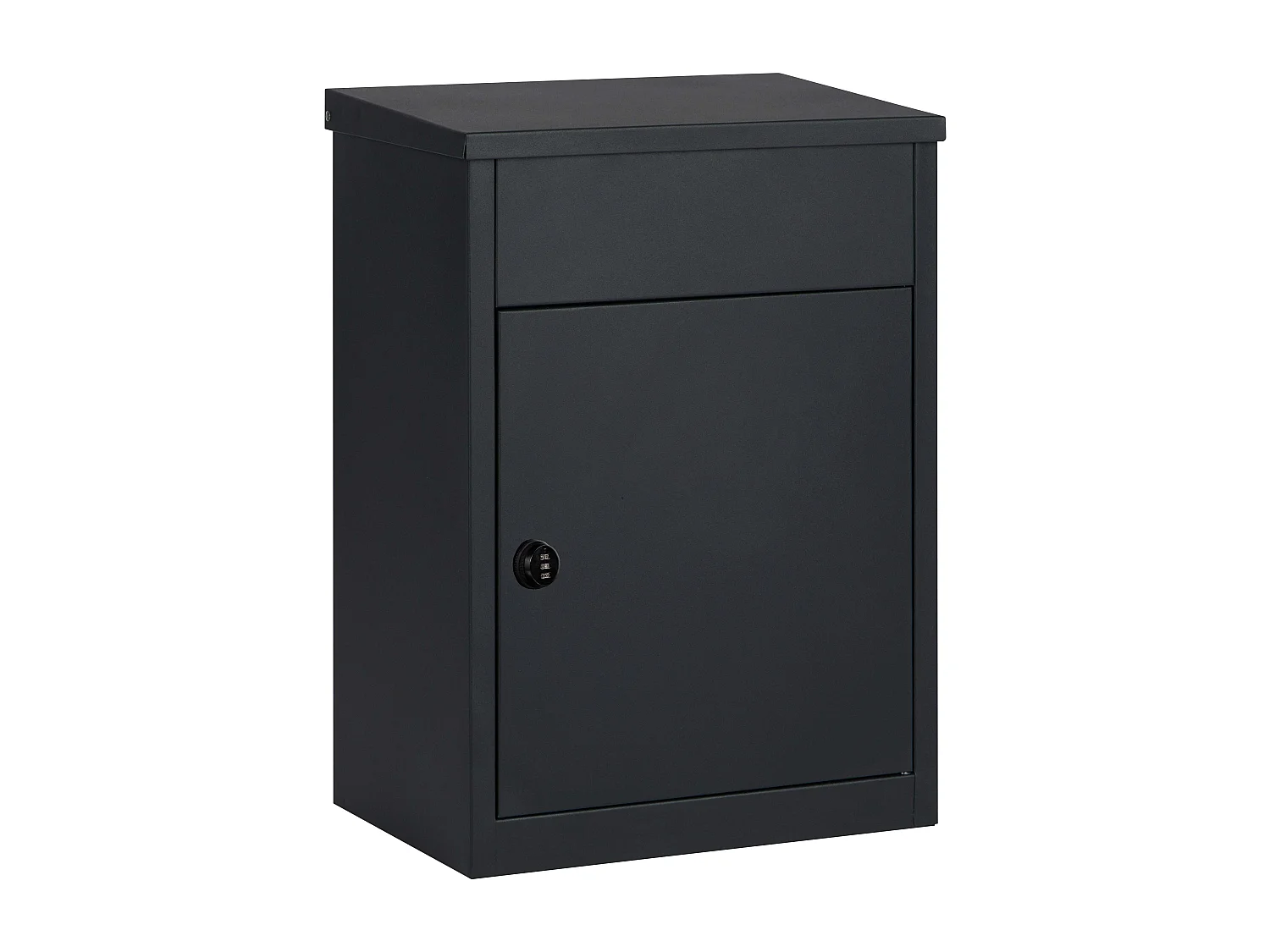 Boîte aux lettres pour colis Noire – Grande ouverture, serrure à code – Fixation murale