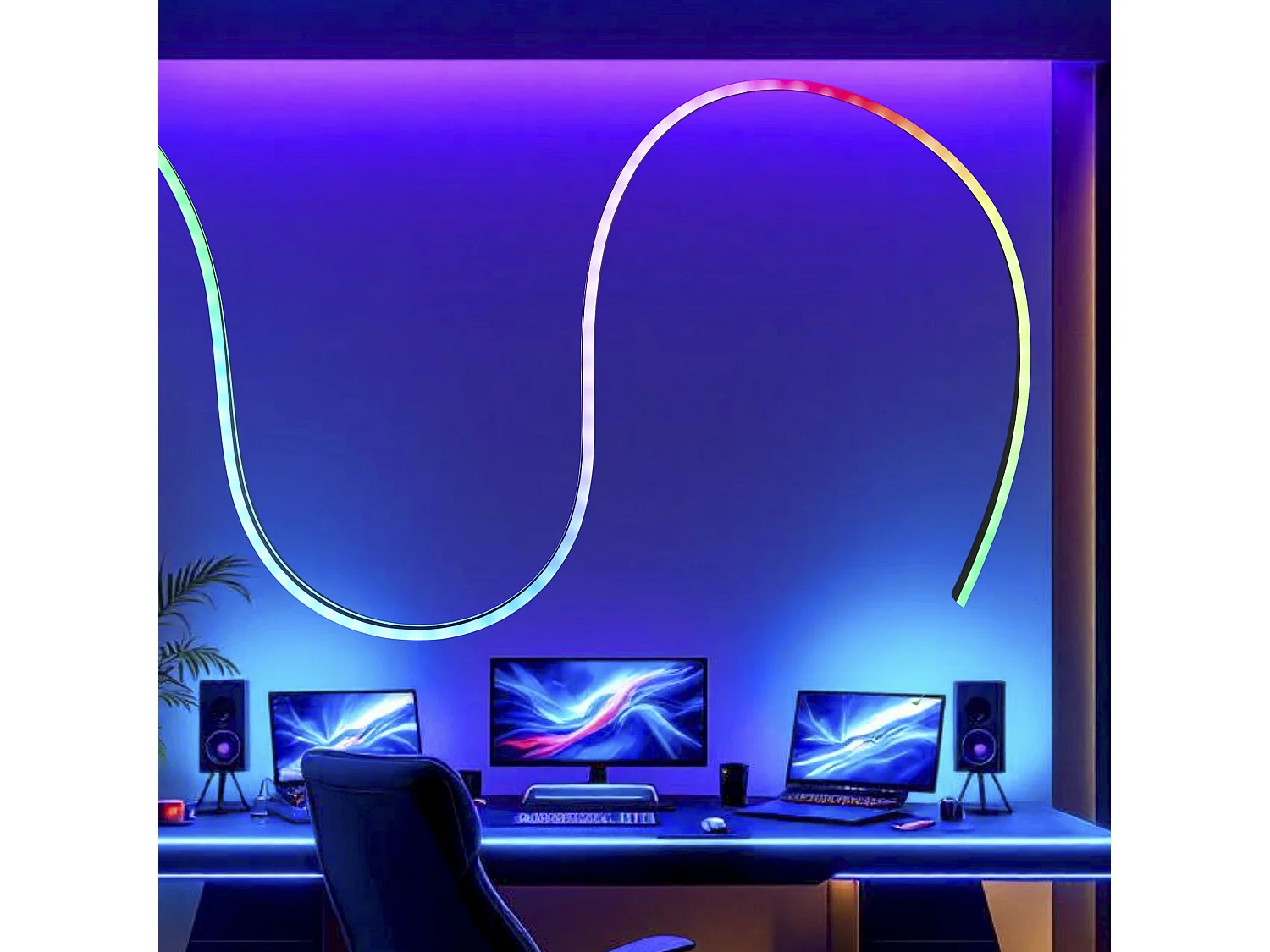 Ruban Led Effet Neon Rainbow 5m Usb Multicolore