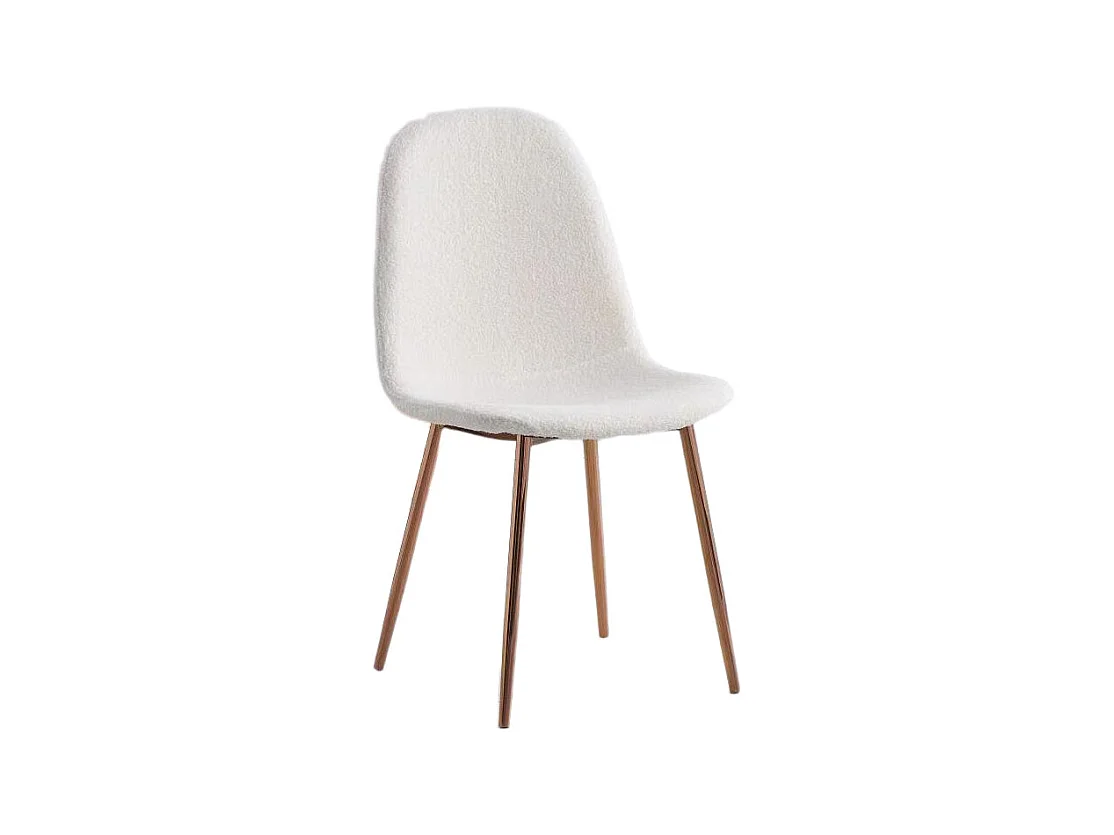 Chaise SCANDINAVE BONNIE Beige Doudou & Rose Gold 42x53x84 cm