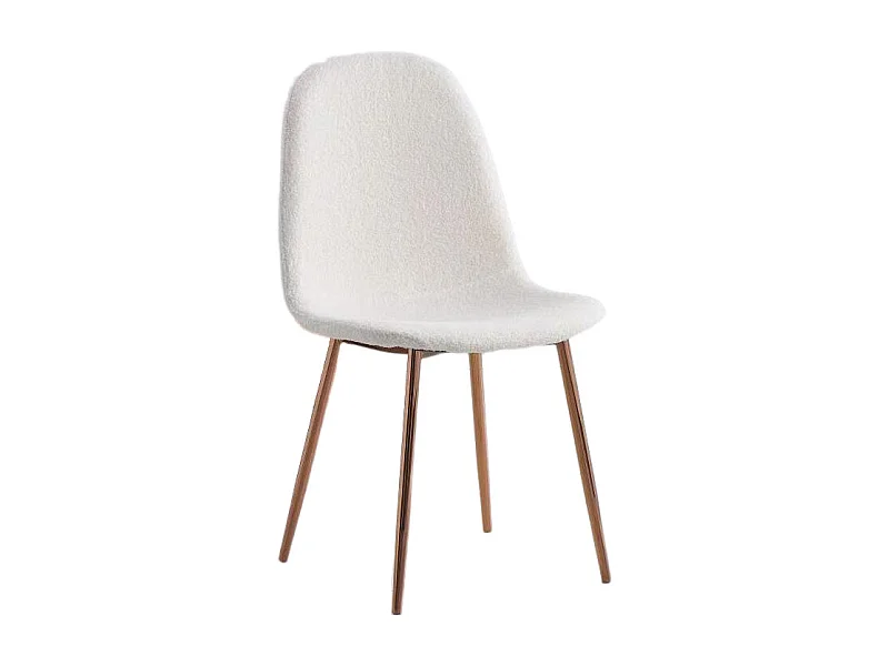 Lot de 6 Chaises SCANDINAVE BONNIE Beige Doudou & Rose Gold 42x53x84 cm