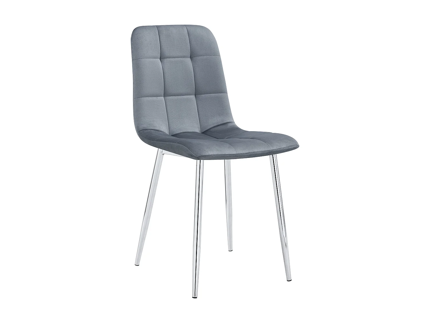 Lot de 4 chaises ELISA Velours & Pieds Chrome 42x55x87 cm