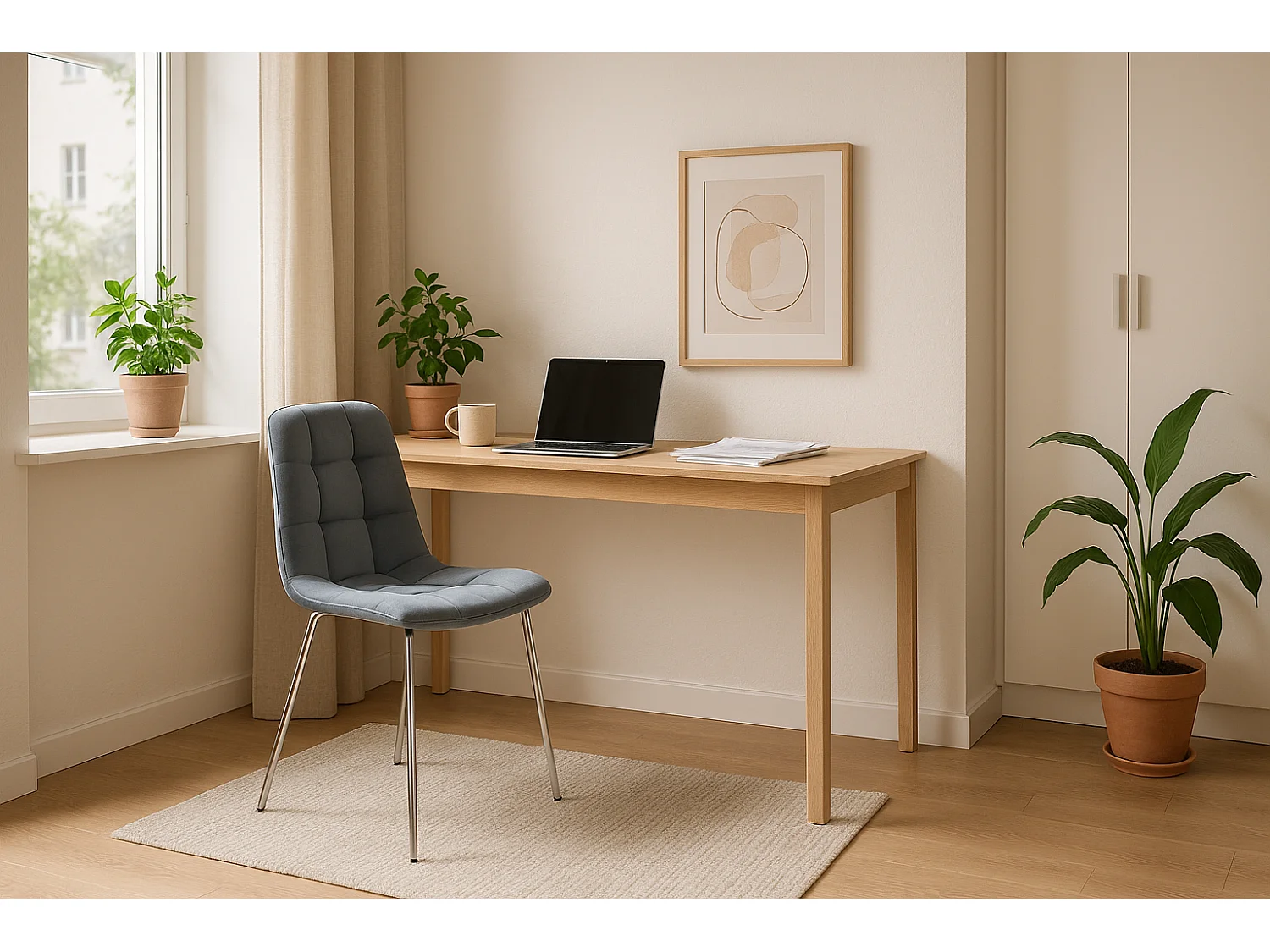 Lot de 4 chaises ELISA Velours & Pieds Chrome 42x55x87 cm