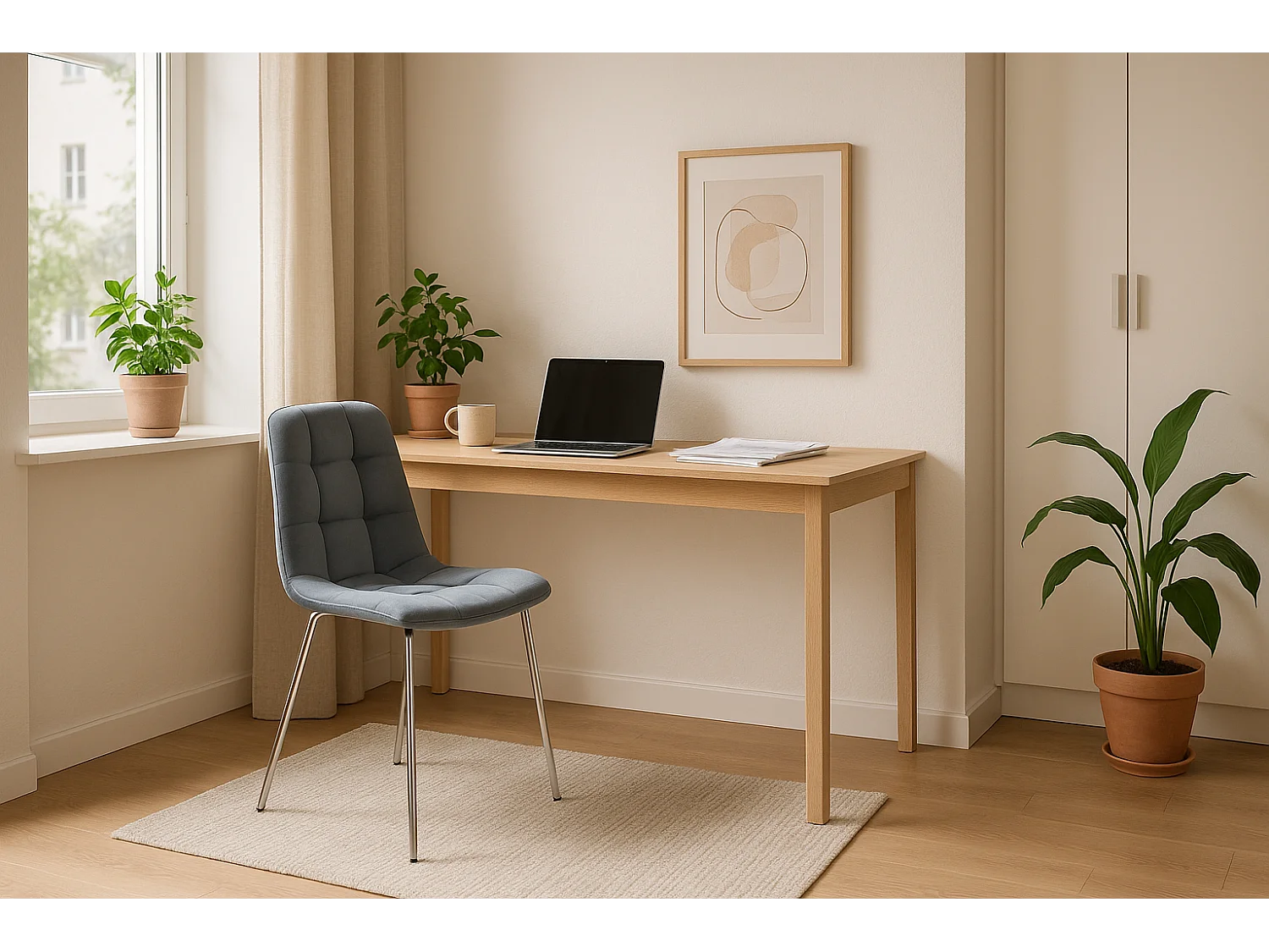 Lot de 4 chaises ELISA Velours & Pieds Chrome 42x55x87 cm