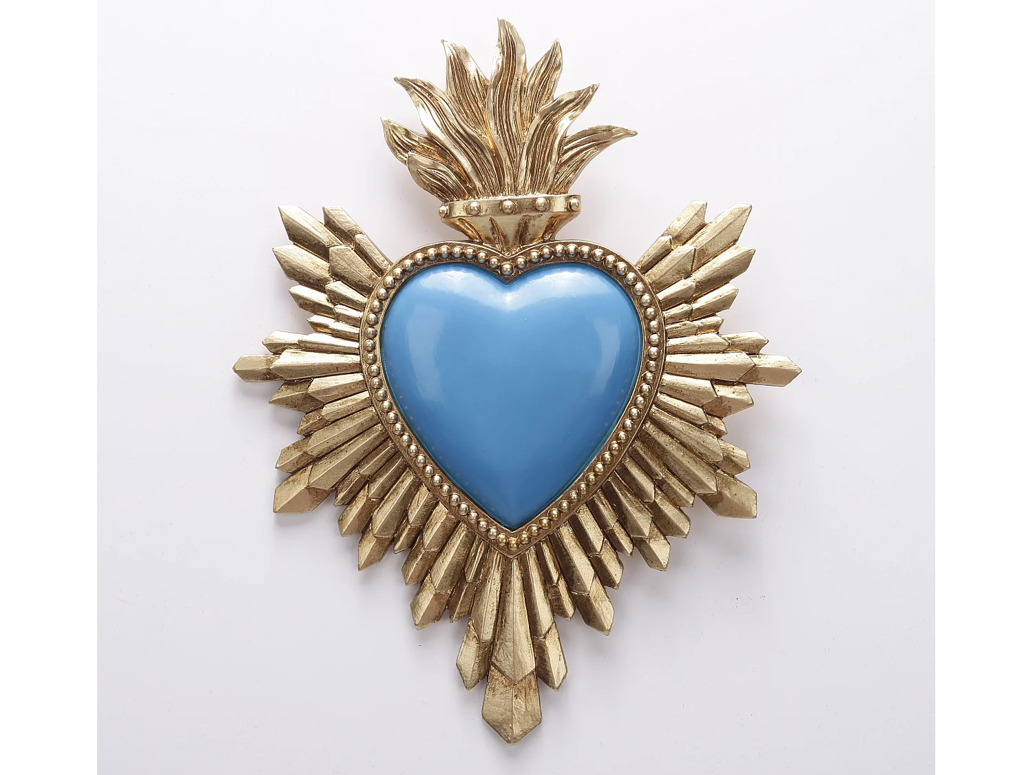 Déco murale ex-voto bleu 14,4x18,5cm