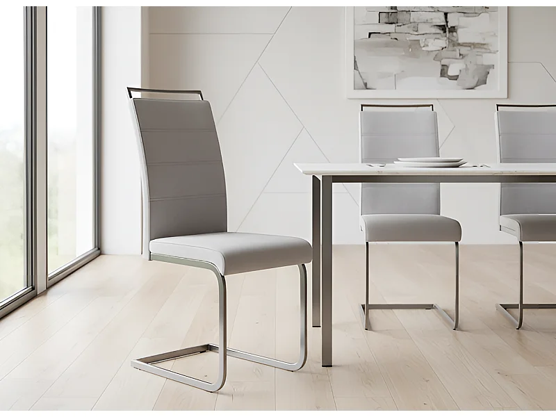 Stuhl H441/Samtstoffbezug&Metall/Grau