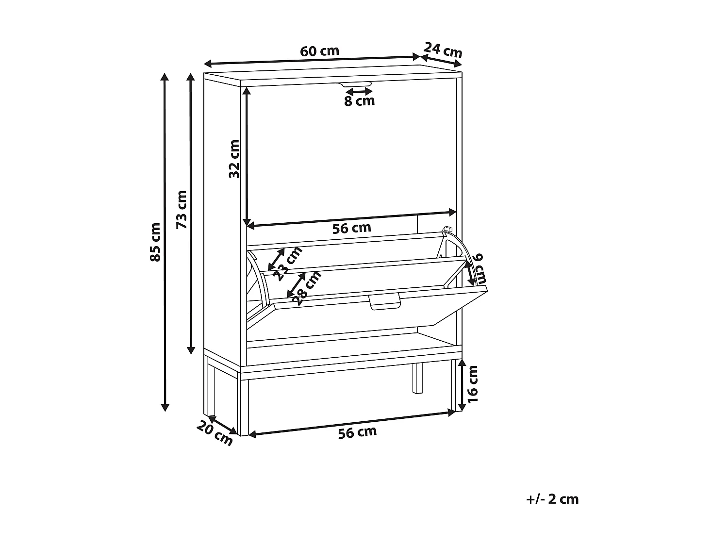 Meuble à chaussures ADELAIDE Blanc