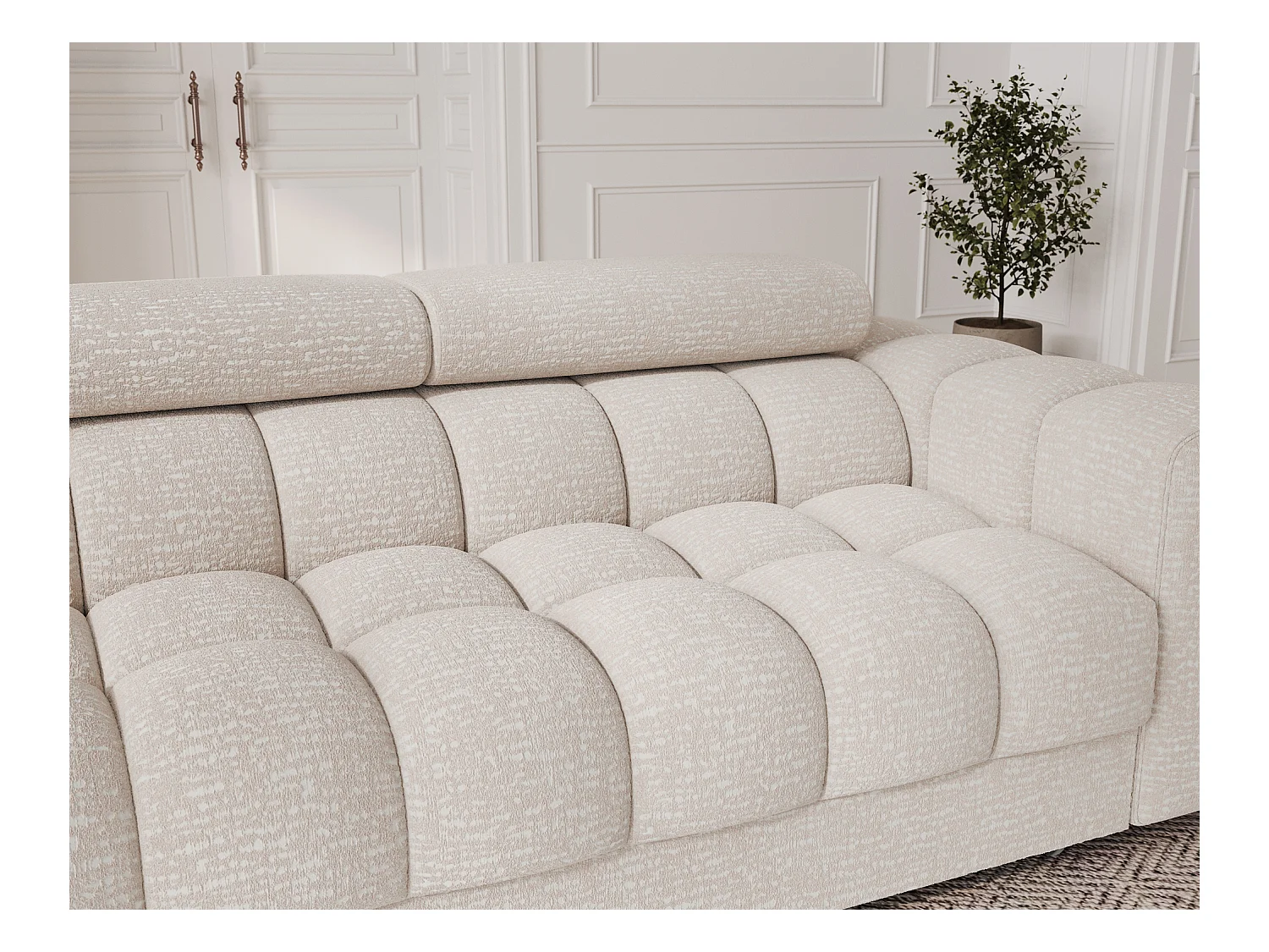 Schlafsofa/Stoffbezug/Schlaffunktion/Beige
