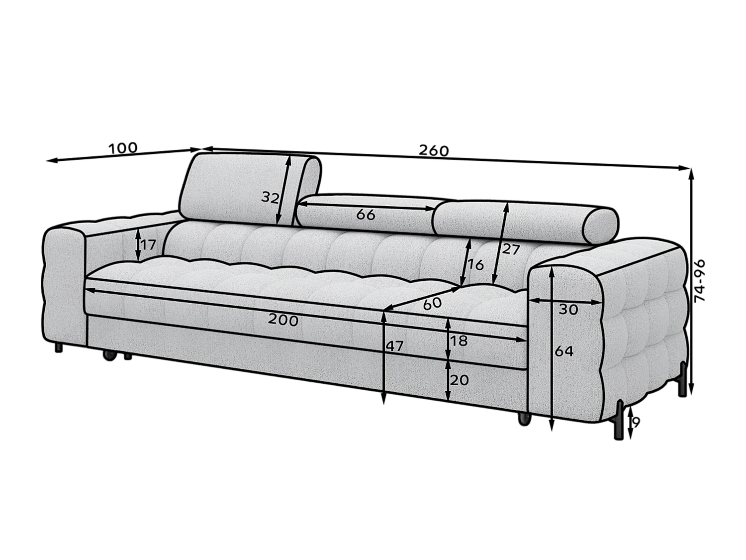 Schlafsofa/Stoffbezug/Schlaffunktion/Beige