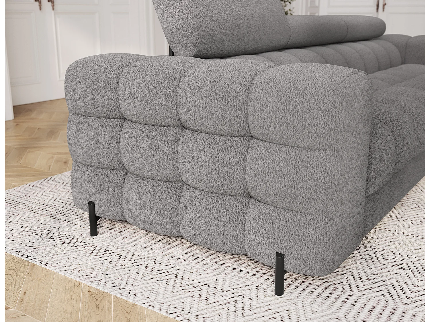 Schlafsofa Maxim/Schlaffunktion/Stoffbezug/Grau