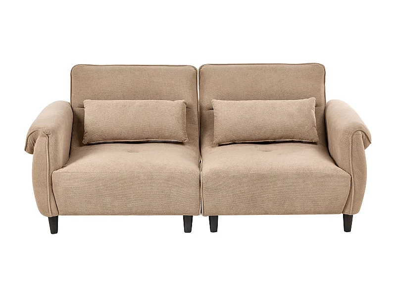 Canapé 3 places WETLAN Tissu Marron clair