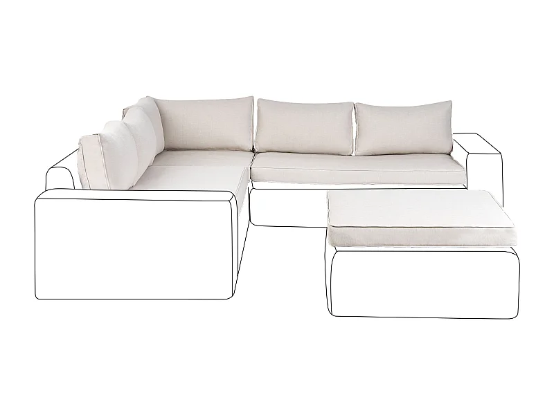 Ensemble de housses de coussins d\'extérieur PALERMO Blanc cassé