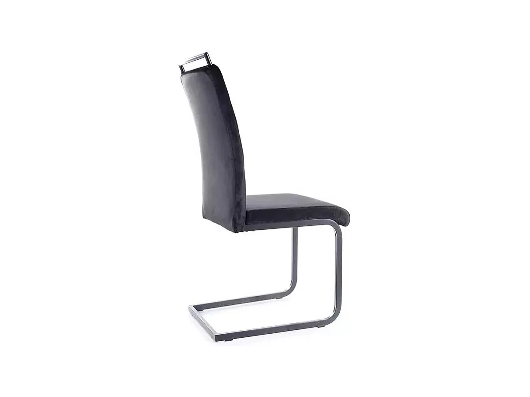 Sedia H441/Rivestimento in tessuto di velluto e metallo/Nero