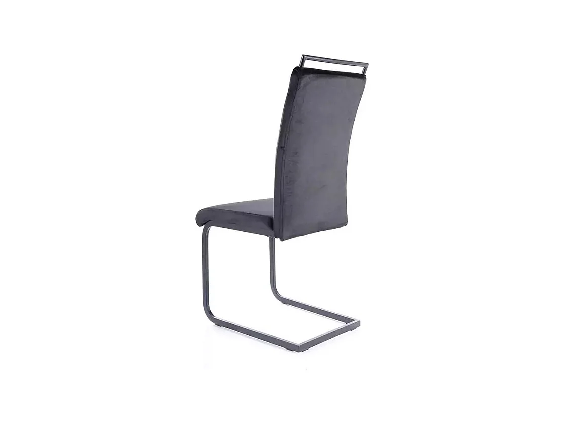 Sedia H441/Rivestimento in tessuto di velluto e metallo/Nero