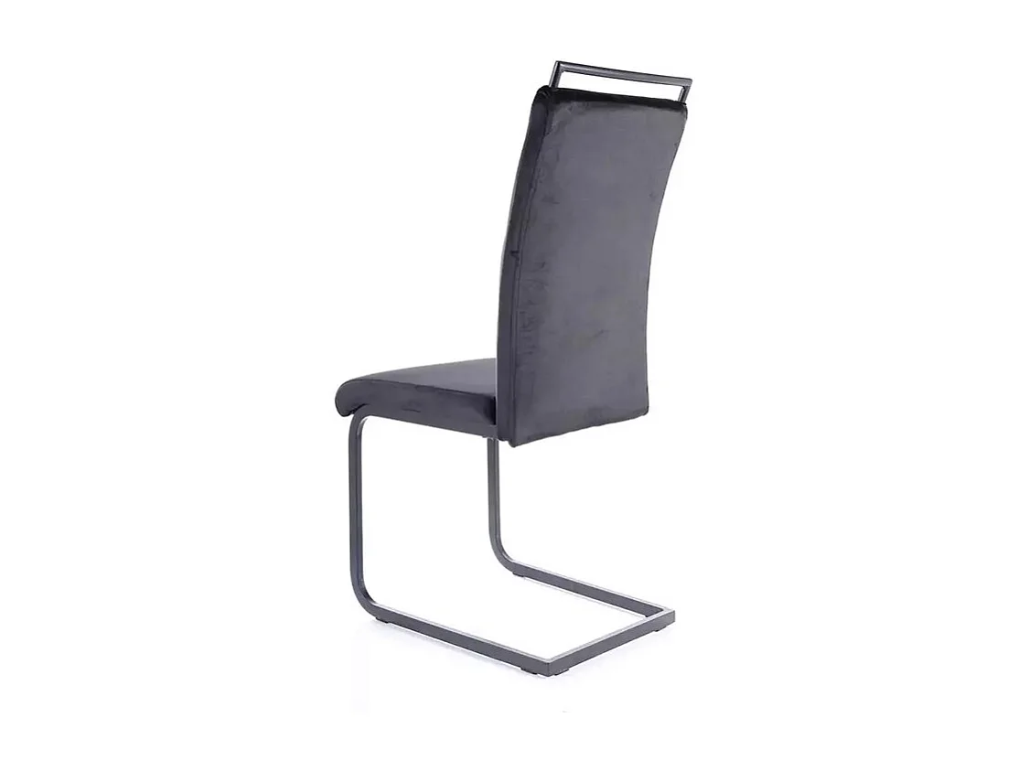 Sedia H441/Rivestimento in tessuto di velluto e metallo/Nero