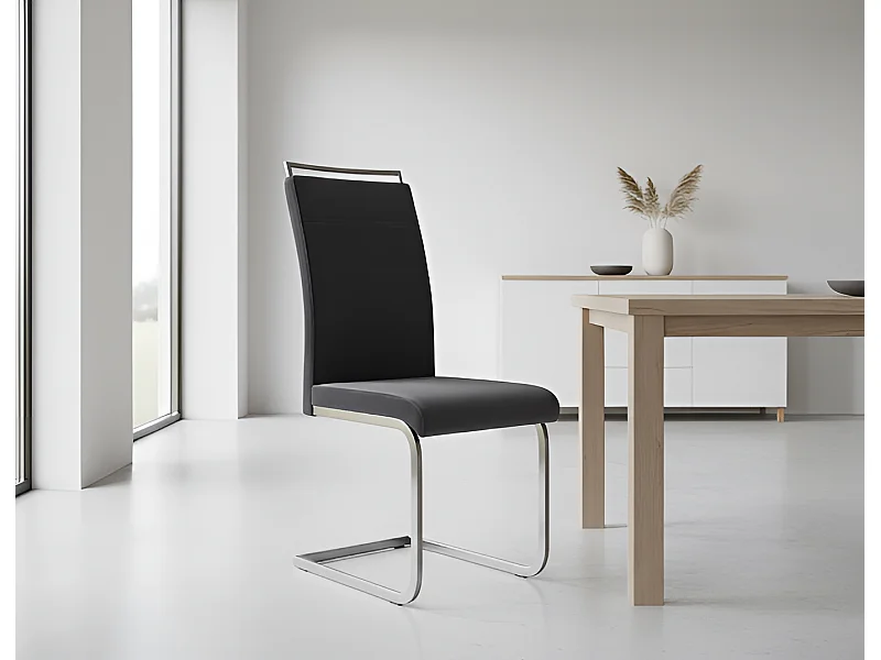 Stuhl H441/Samtstoffbezug&Metall/Schwarz