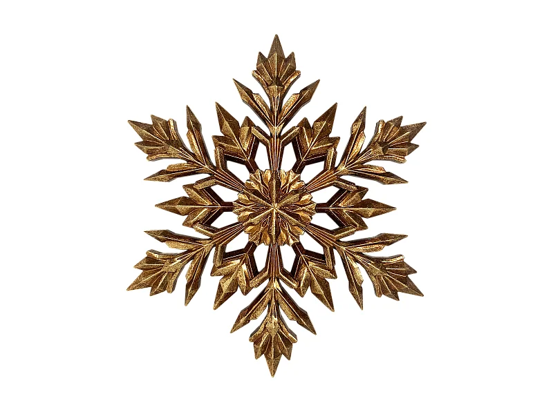 Déco murale flocon doré 18cm