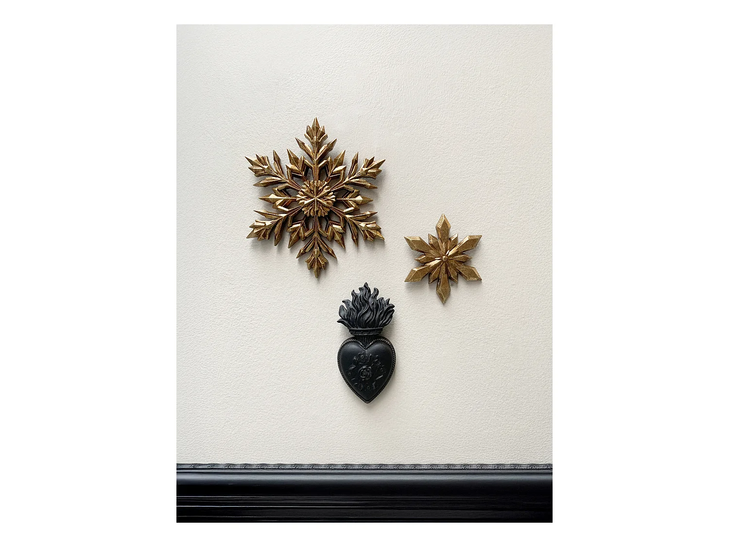 Déco murale flocon doré 18cm