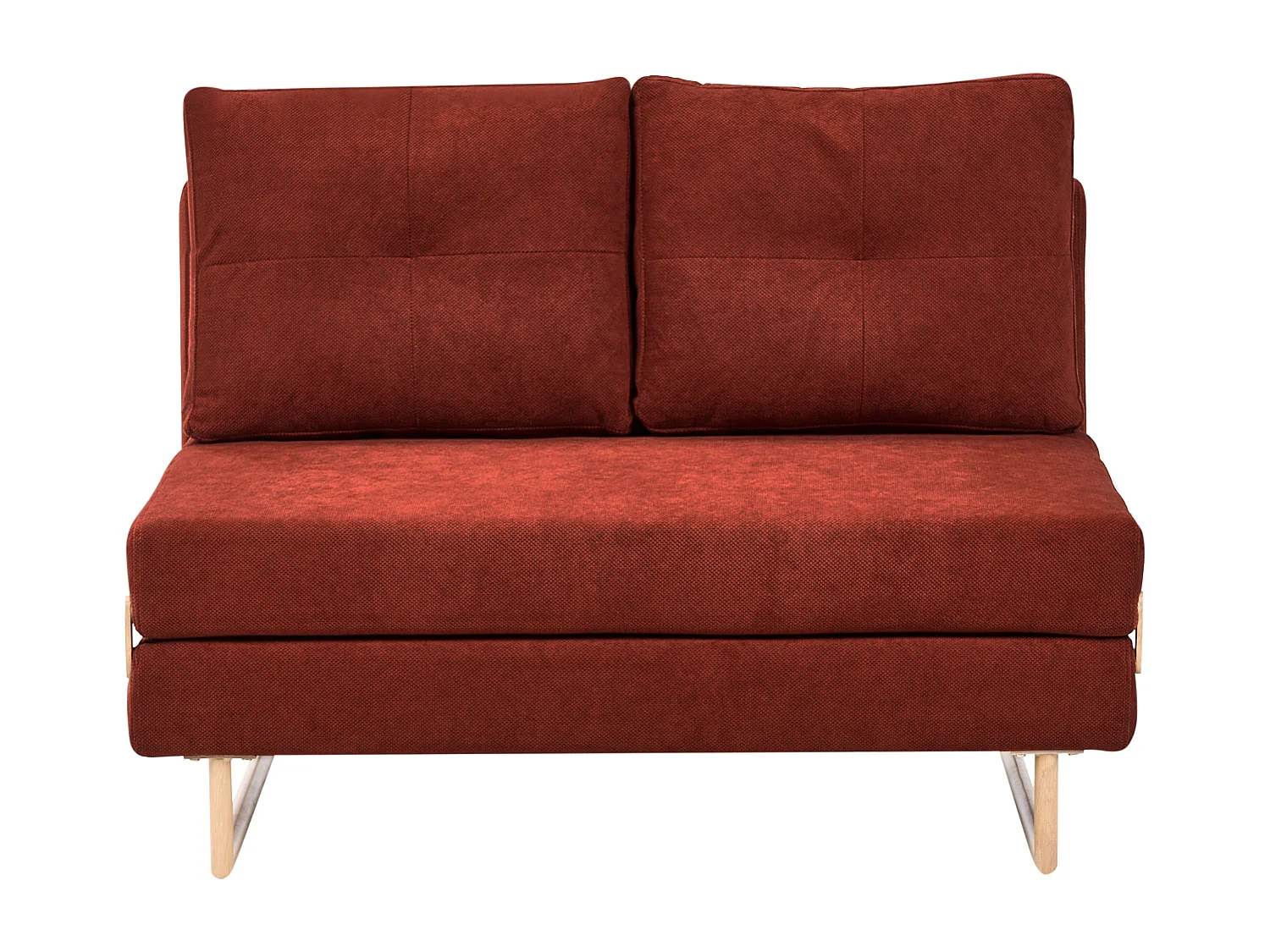 Canapé-lit 2 places JERSLEV Tissu Rouge
